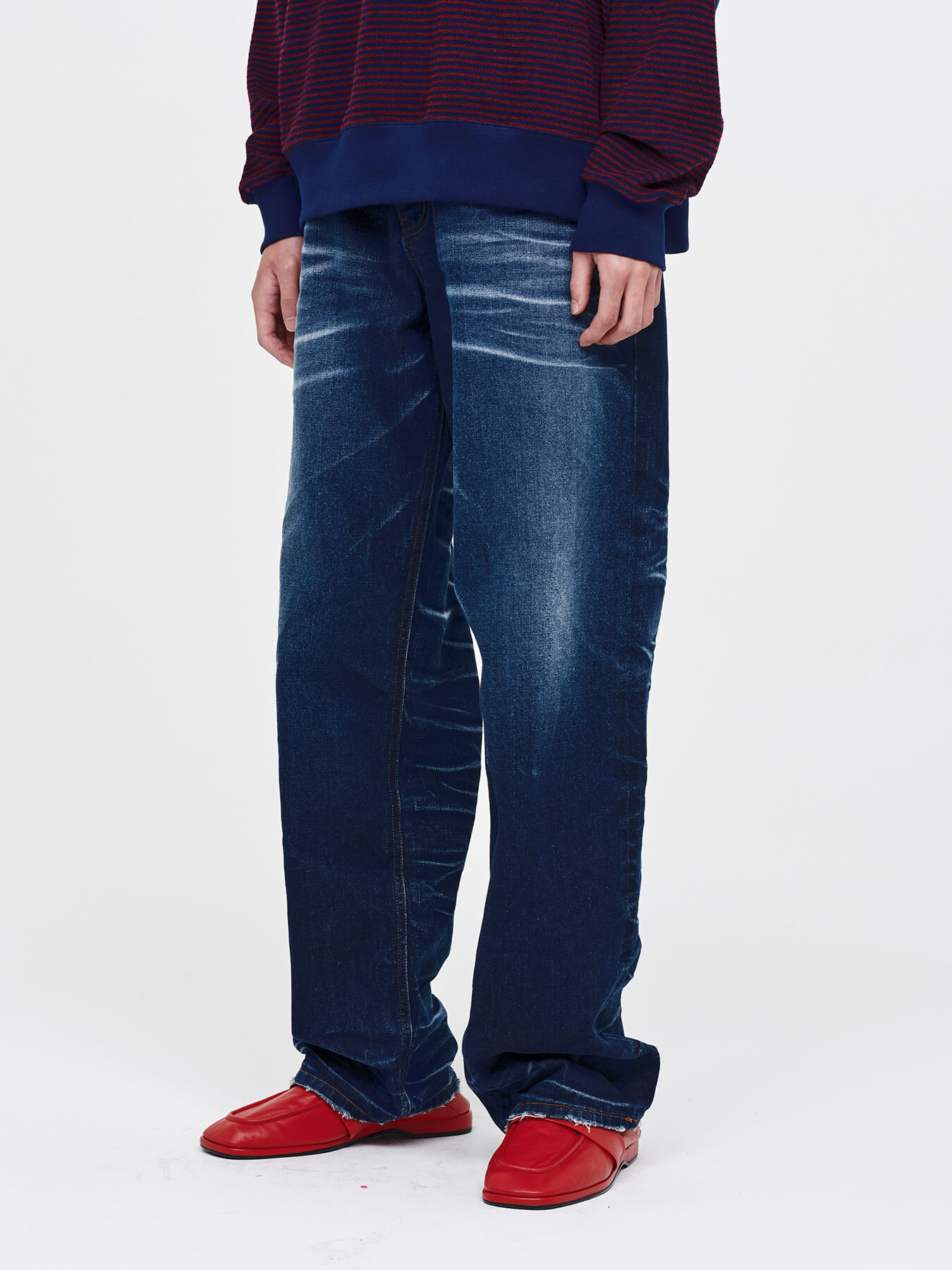 Джинсы WIDE RINKLE WASHED