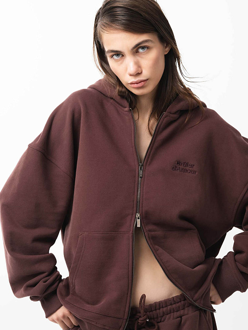 Худи ZIP BASIC (размер XL, цвет Коричневый)