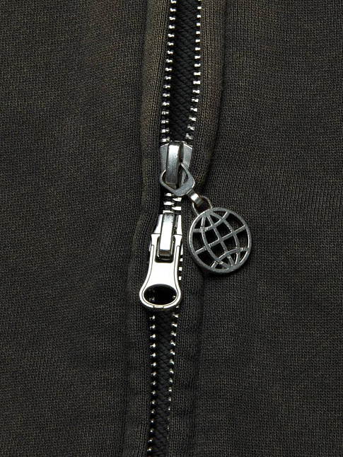 Худи WASHED OG APPLIQUE ZIP-UP (размер L, цвет Серый)