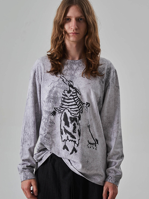 Лонгслив WOMAN WITH A DOG (размер L, цвет Серый)