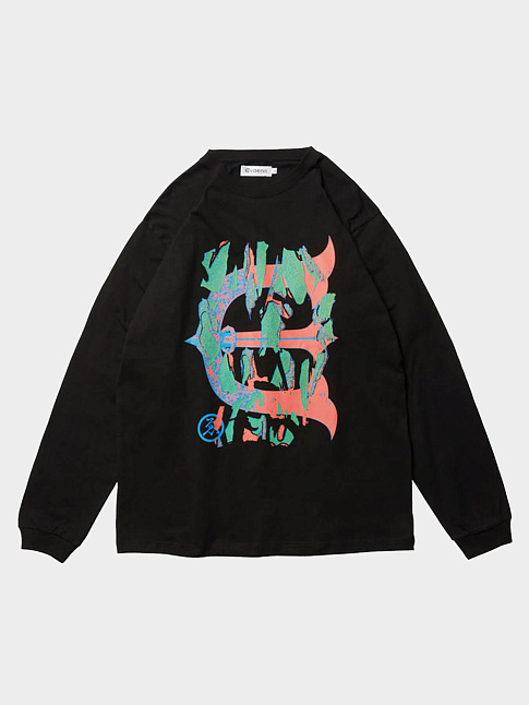 Лонгслив SKULL CAMO LOGO (размер L, цвет Черный)