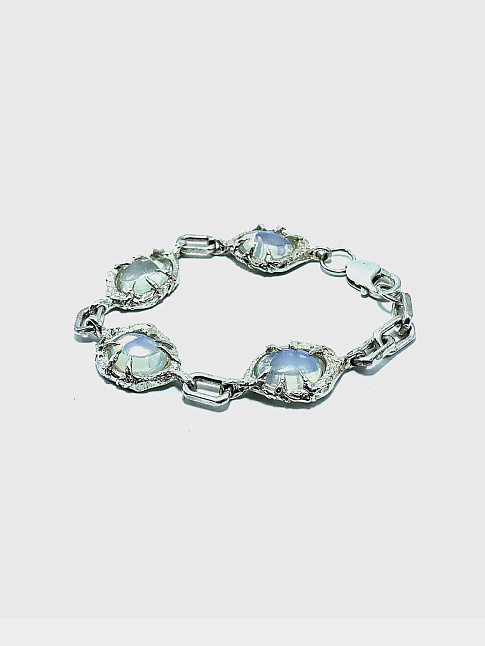 Браслет 21см (размер one size, цвет Серебряный)