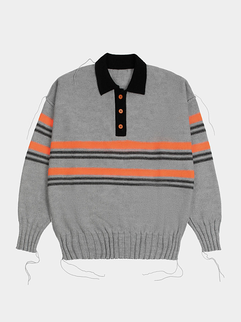 Свитер #65 Stripy x Stenosis (размер l, цвет Серый)