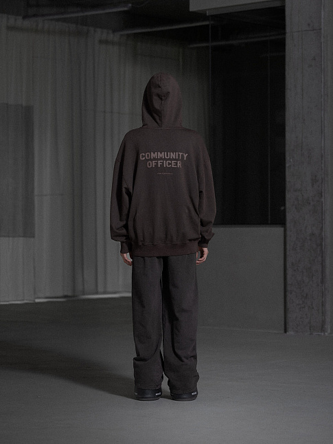 Худи OFFICER PRINTED (размер XXL, цвет Темно-коричневый)