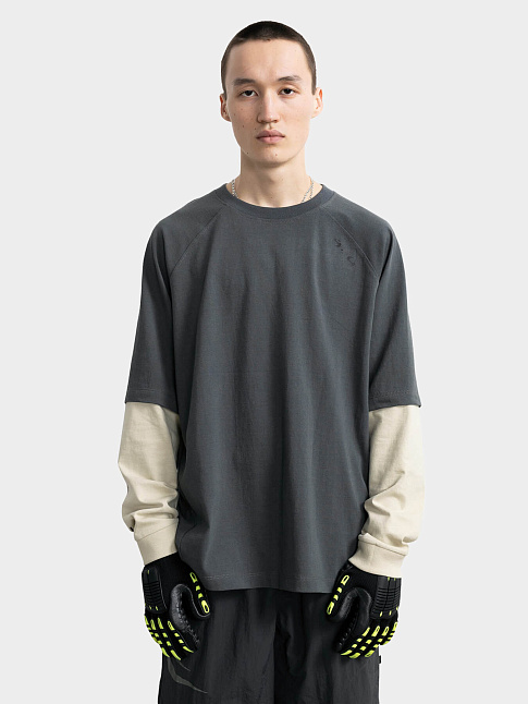 Лонгслив DOUBLE (размер XL, цвет Темно-серый)