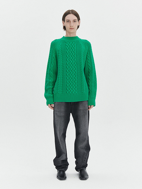Свитер FISHERMAN CABLE (размер L, цвет GREEN)