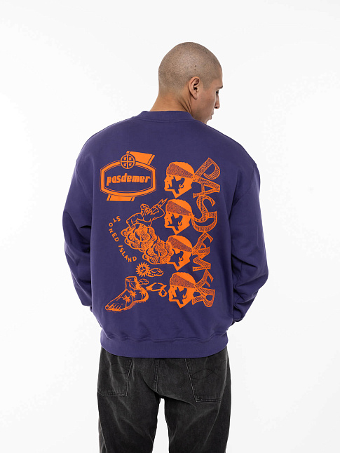 Свитшот STONED ISLAND (размер XL, цвет Фиолетовый)
