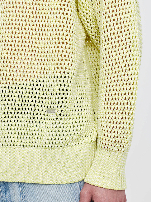 Свитер INTARSIA NETTING CROCHET (размер L, цвет Желтый)