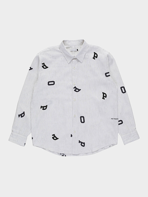 Рубашка LETTERS STRIPED POP (размер L, цвет Белый)
