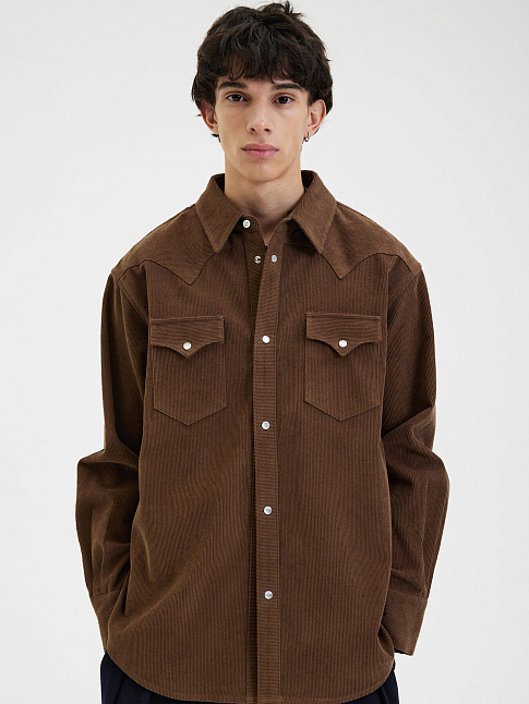 Рубашка WESTERN CORDUROY (размер L, цвет Коричневый)