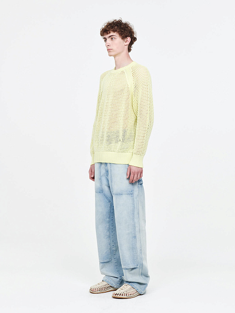 Свитер INTARSIA NETTING CROCHET (размер L, цвет Желтый)