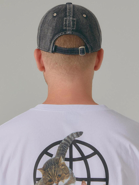 Кепка WASHED DENIM GOTHIC OVAL 6PANEL (размер one size, цвет Черный)