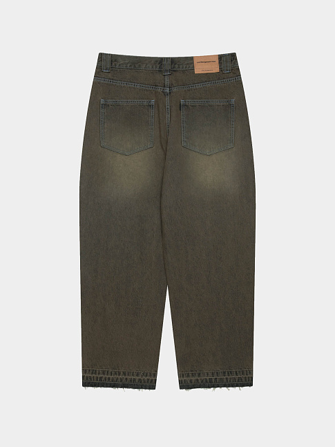 Джинсы CURVED RAW EDGE DENIM WIDE (размер S, цвет Коричневый)