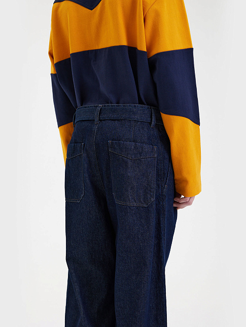 Джинсы BELTED TWO TUCK TAILORED (размер M, цвет Синий)