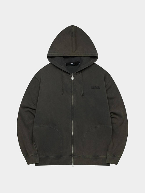 Худи WASHED OG APPLIQUE ZIP-UP (размер L, цвет Серый)