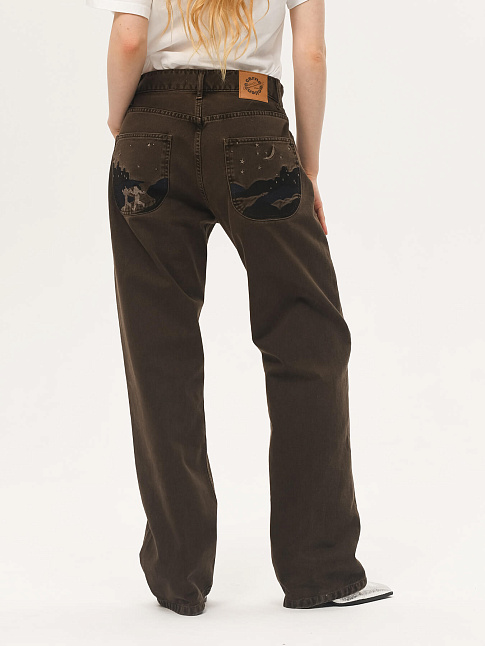 Джинсы UNDER THE MOON (размер 24, цвет Коричневый)