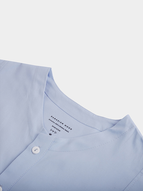 Рубашка KINOMO WITHOUT COLLAR LS (размер L, цвет Голубой)
