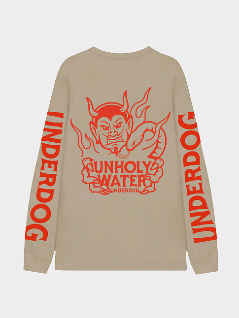 Лонслив DEATH BEFORE DECAF (размер S, цвет Бежевый)