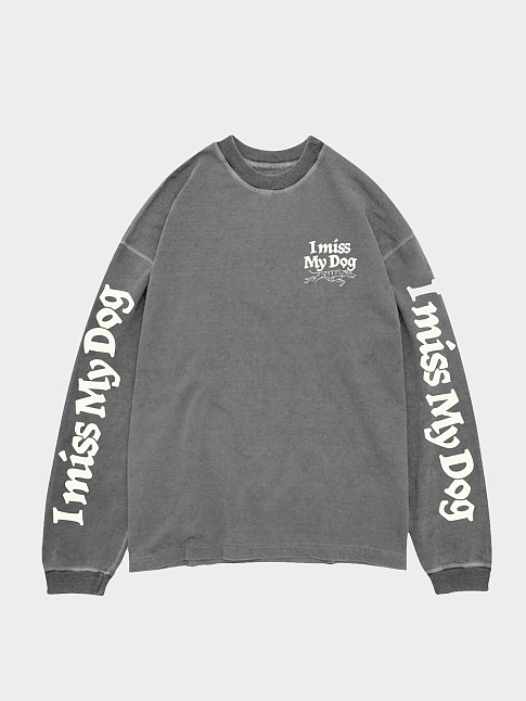 Лонслив I MISS MY DOG KNIGHT (размер S, цвет Темно-серый)