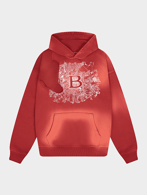 Худи FRONTIERES INVISIBLES (размер S, цвет Красный)