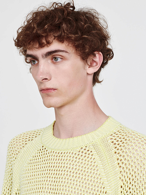 Свитер INTARSIA NETTING CROCHET (размер L, цвет Желтый)