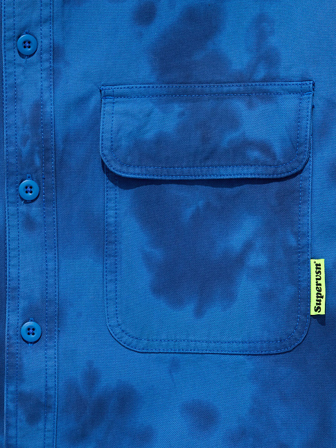 Рубашка DYED LONG SLEEVE WORKER (размер XXL, цвет Синий)