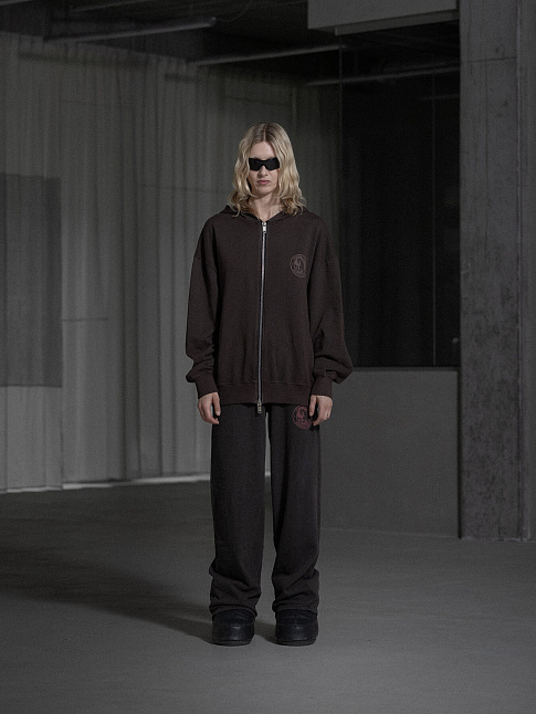 Худи OFFICER PRINTED (размер XXL, цвет Темно-коричневый)