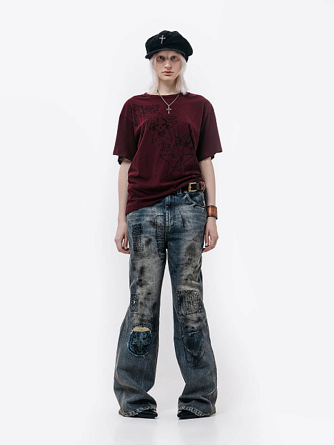 Футболка SWAMP (размер M, цвет Бордовый)