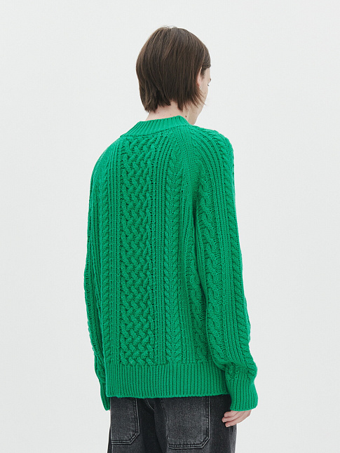 Свитер FISHERMAN CABLE (размер L, цвет GREEN)