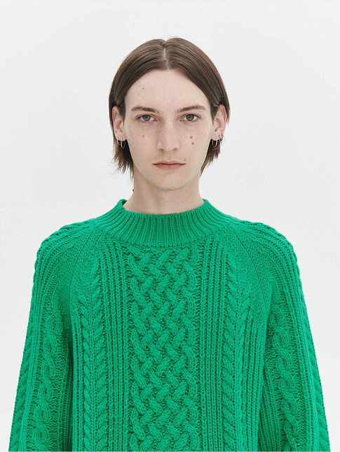 Свитер FISHERMAN CABLE (размер L, цвет GREEN)