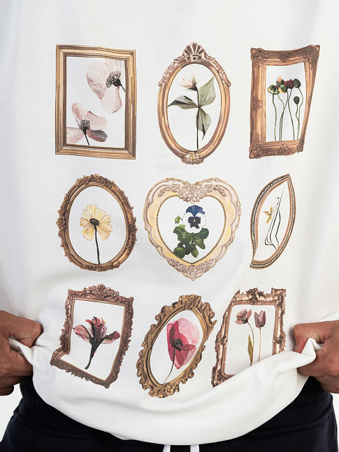 Футболка FLOWERS (размер M, цвет Белый)