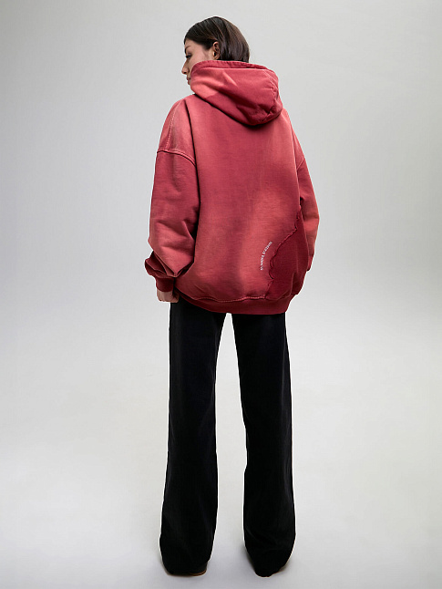Худи FRONTIERES INVISIBLES (размер S, цвет Красный)