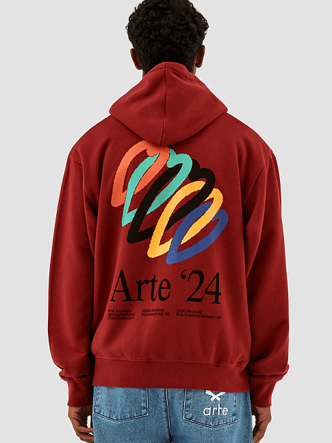 Худи HANK BACK HEARTS (размер 4XL цвет BORDEAUX)