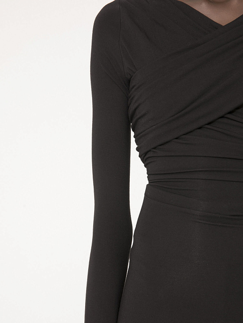 Платье VISCOSE CROSSED DRAPE SHORT DRESS (размер 36    , цвет Черный)