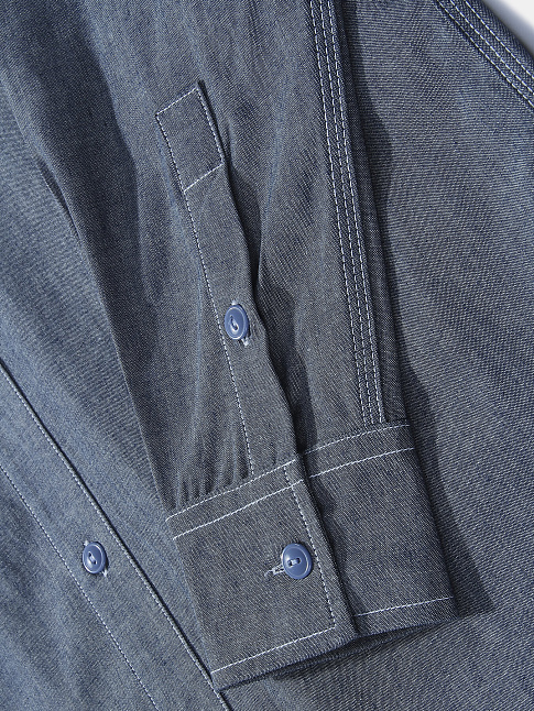 Рубашка Stand Collar Long (размер M, цвет Denim)