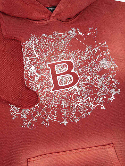 Худи FRONTIERES INVISIBLES (размер S, цвет Красный)