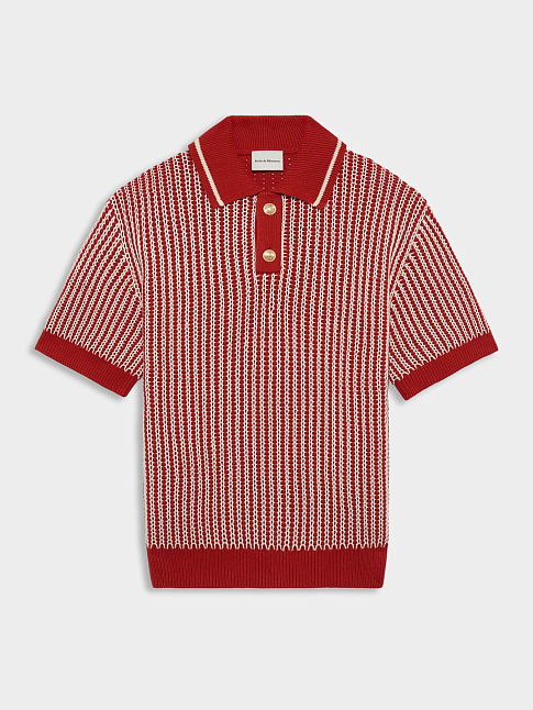 Поло MAILLE RAYURES (размер M, цвет Красный)
