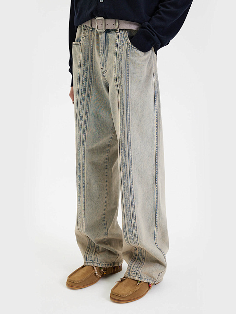 Джинсы LINE PANEL DENIM (размер M, цвет Серый)