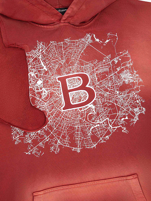 Худи FRONTIERES INVISIBLES (размер S, цвет Красный)