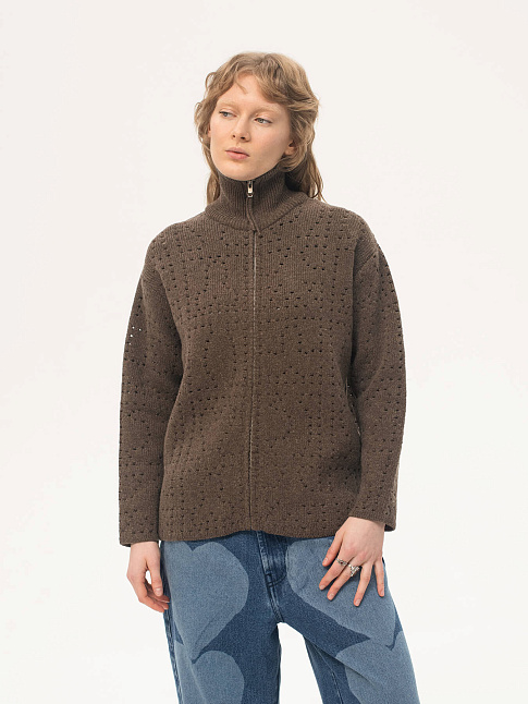 Свитер HOT FUSION (размер M, цвет Коричневый)
