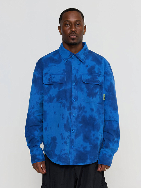 Рубашка DYED LONG SLEEVE WORKER (размер XXL, цвет Синий)