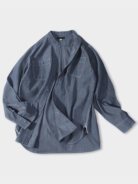 Рубашка Stand Collar Long (размер M, цвет Denim)