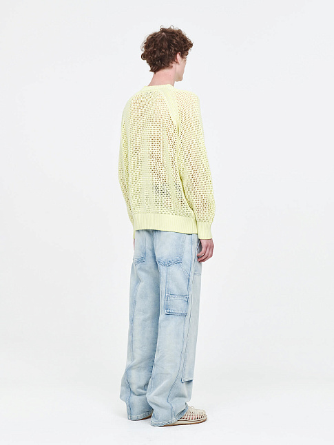 Свитер INTARSIA NETTING CROCHET (размер L, цвет Желтый)