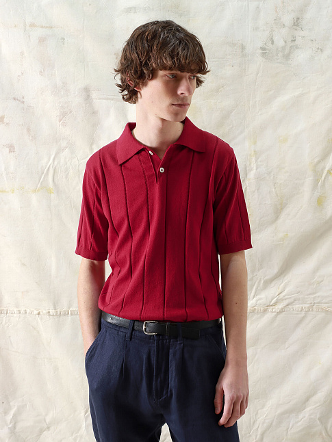 Поло JACOBS PUNCHED STRIPE (размер XXL, цвет Темно-красный)